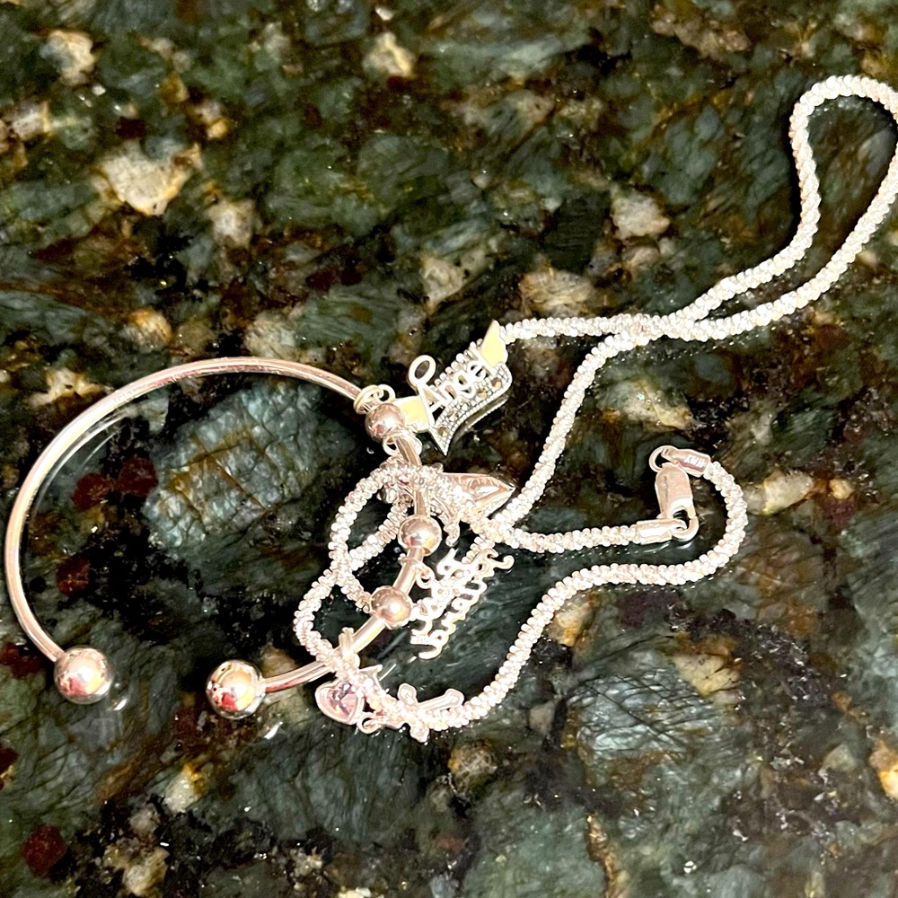 Silver charm bracelet and necklace - Picture 3 of 10